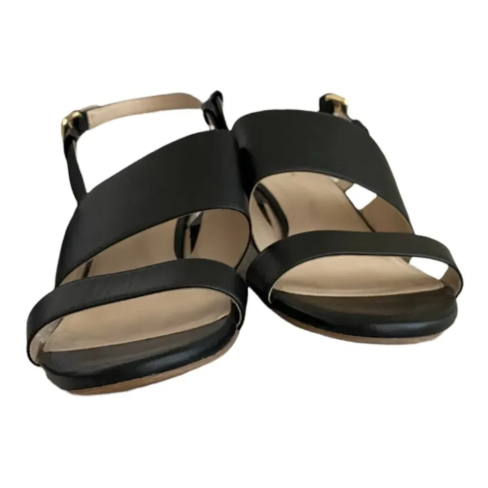 EUC Cole Haan black low wedge sandals heels size 10